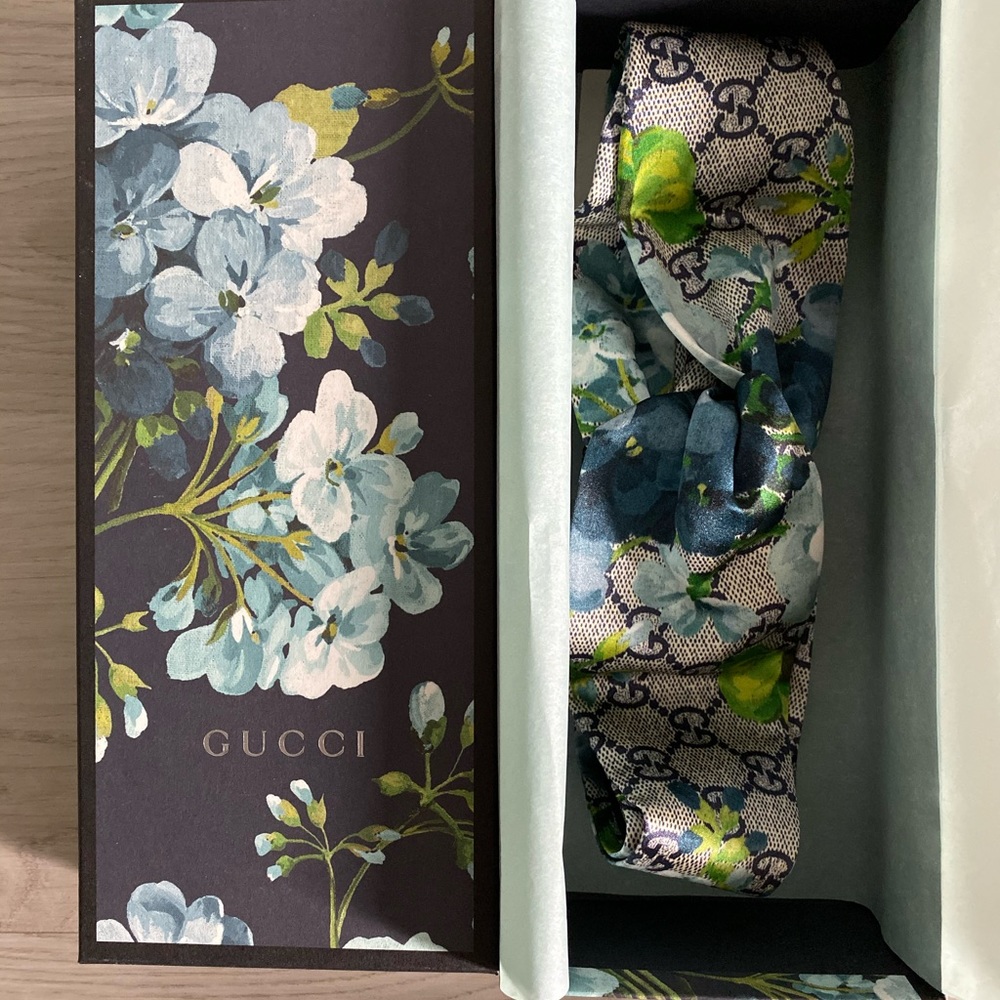 Gucci GG Blooms print silk headband